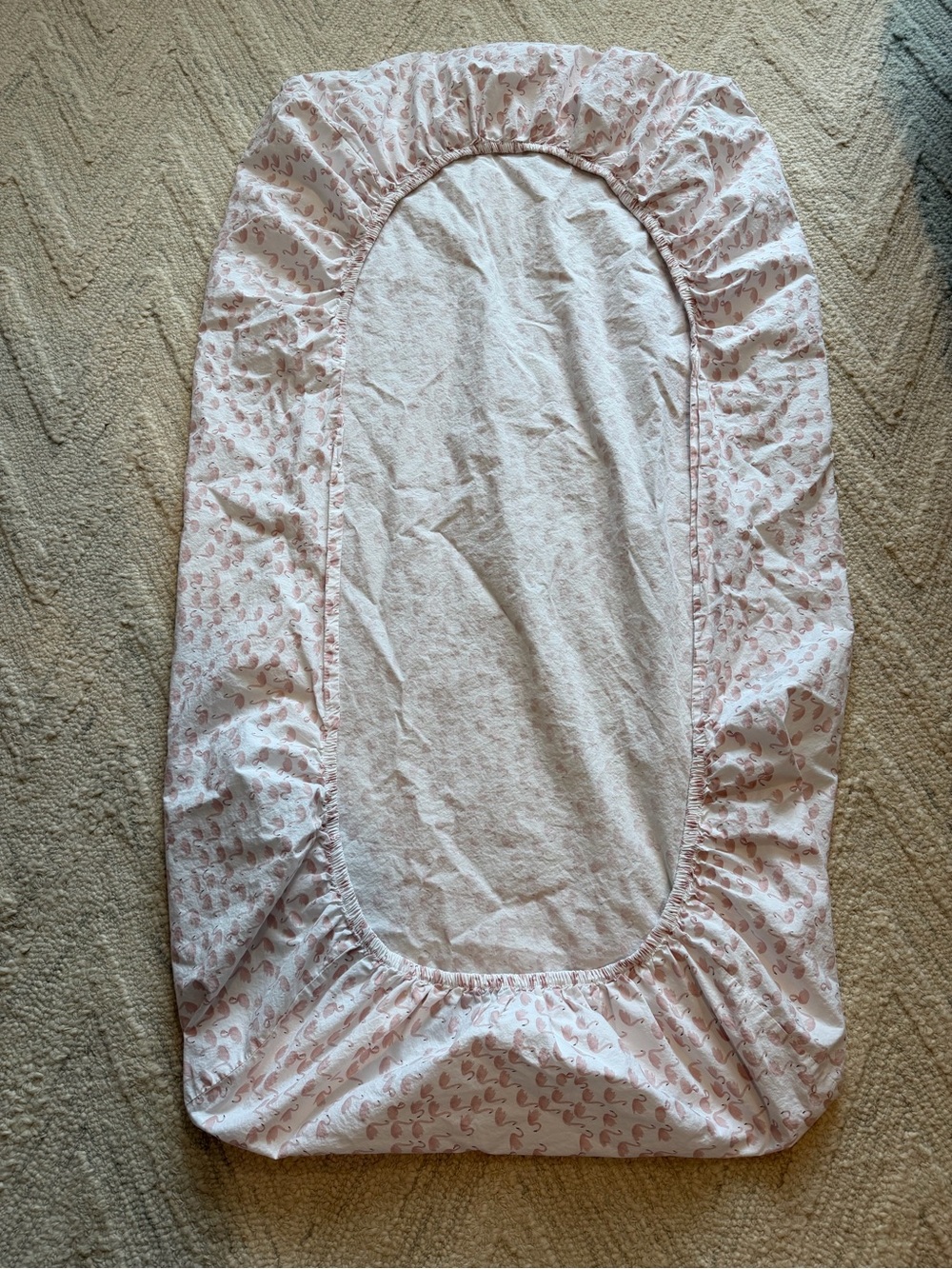 Pottery Barn Kids Watercolor Swan Organic Crib Fitted Sheet - Picture 5 of 8